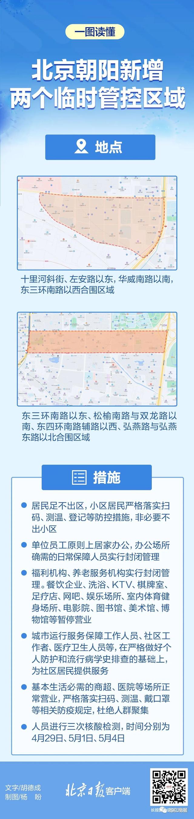 北京朝阳新增两个临时管控区