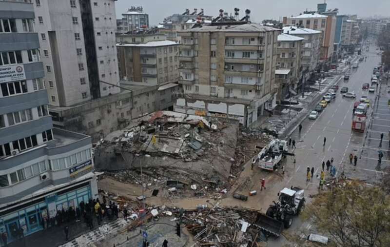 加济安泰普其中一座被毁建筑的俯视图